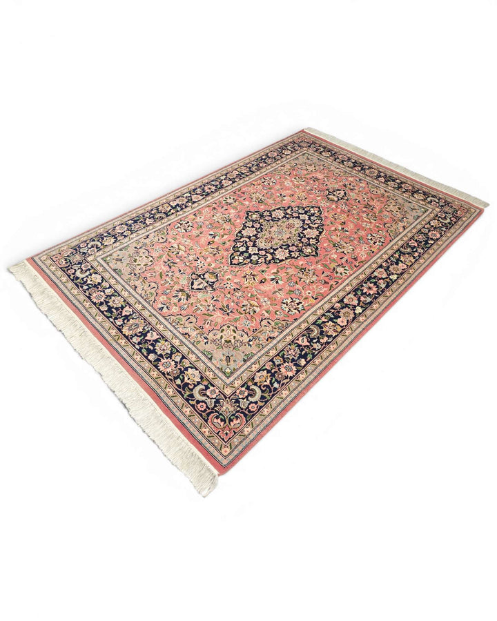 Rose Tabriz rug, Pakistani double-knot weave