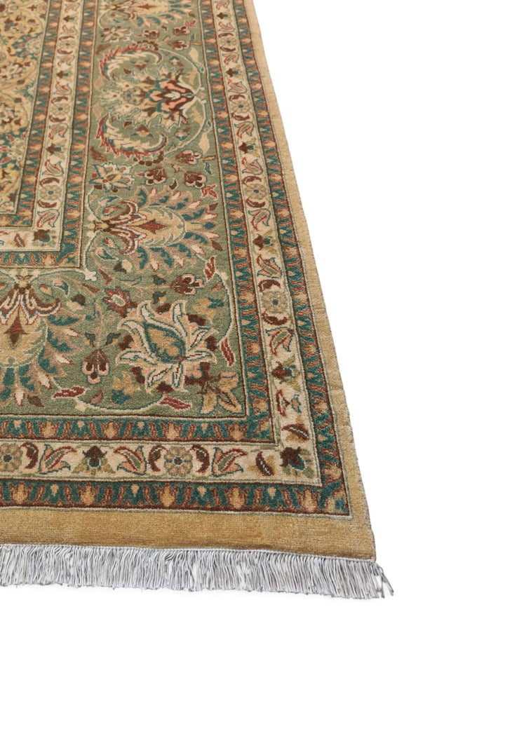 Corner of wheat Hereke floral Pakistani wool rug