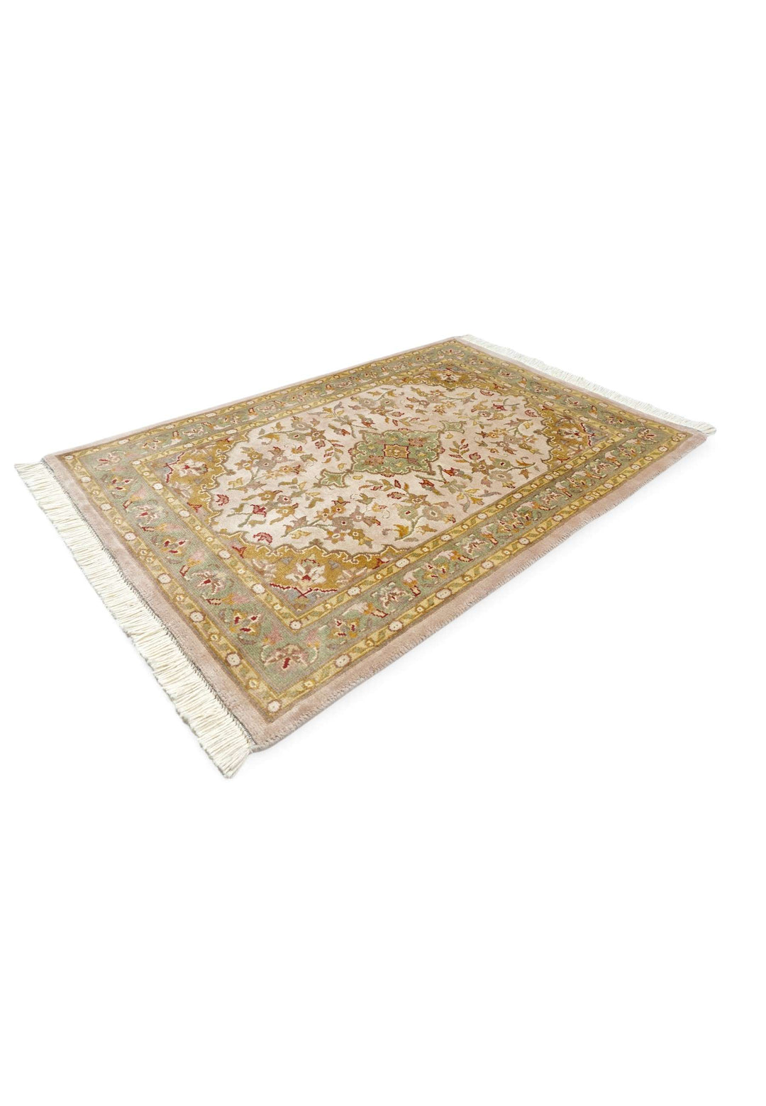Blush ochre Tabriz rug 62×94cm, entrance mat size