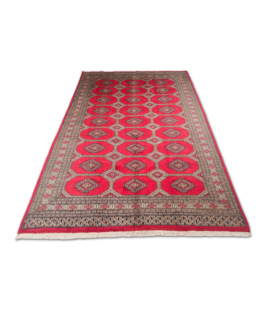 Bright red Jaldar rug 156×243cm, Pakistani craftsmanship