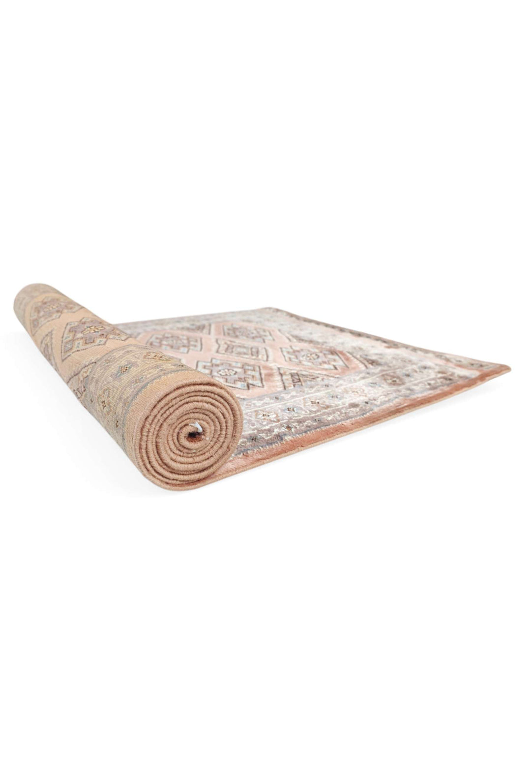 One-of-a-kind salmon and mauve Pakistani Jaldar runner
