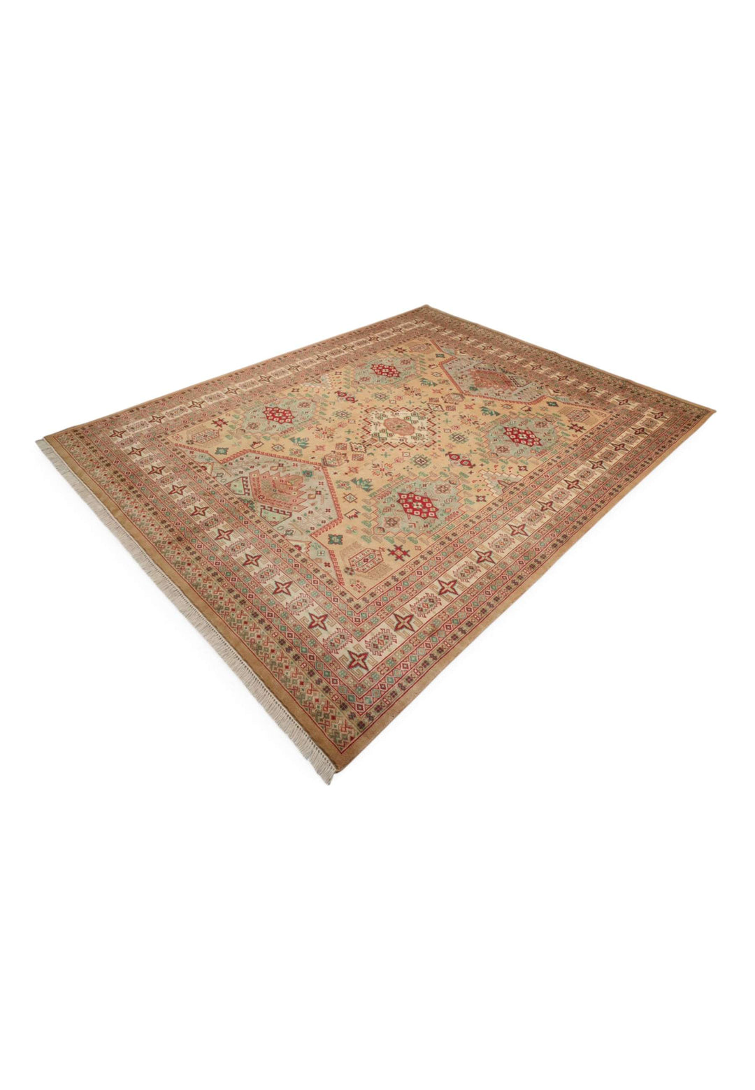 Camel coral rug 201×251cm, Pakistani craftsmanship