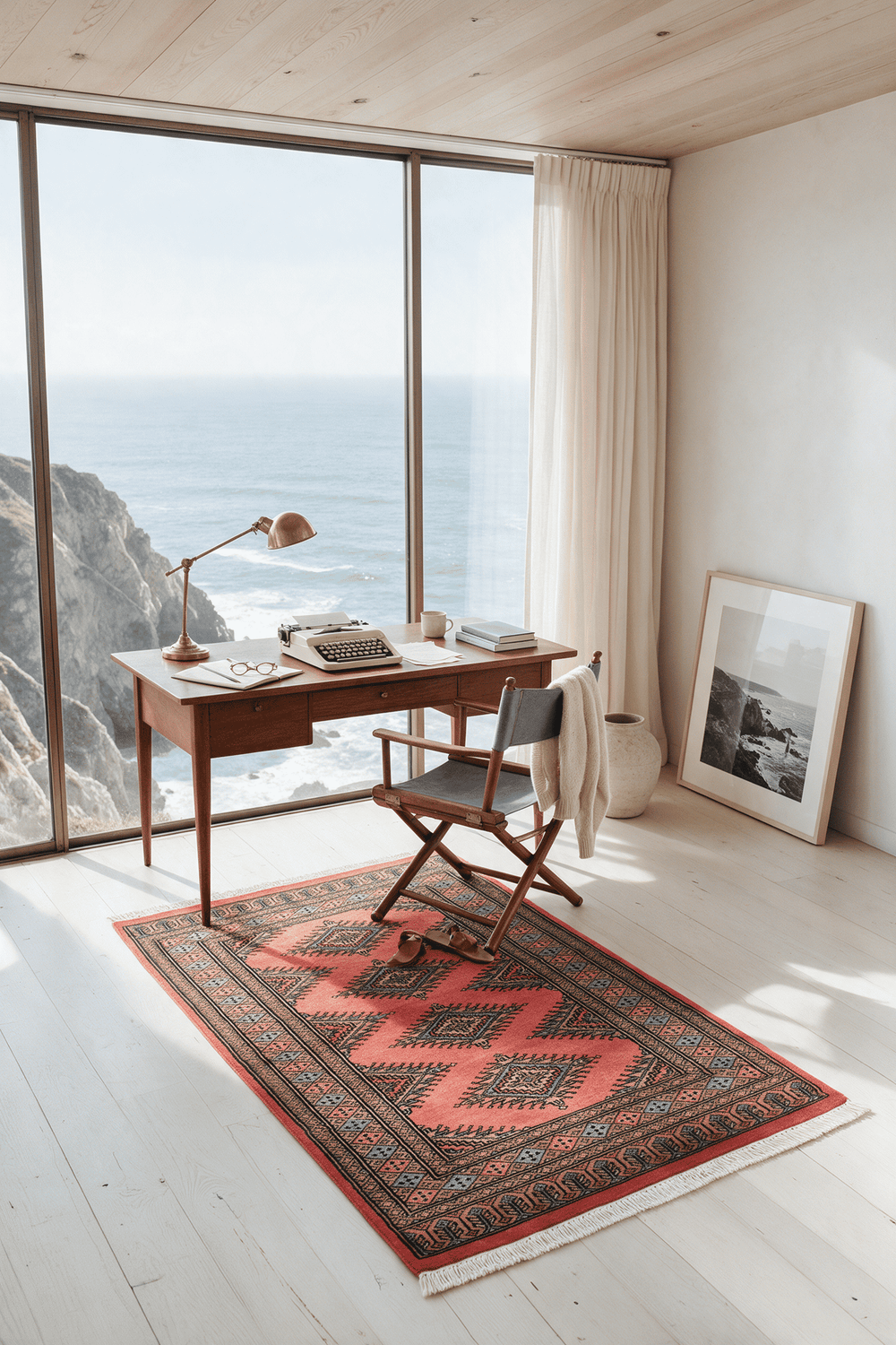 Coral Pakistani Jaldar Rug, hand-knotted, 79×126cm, photo 2