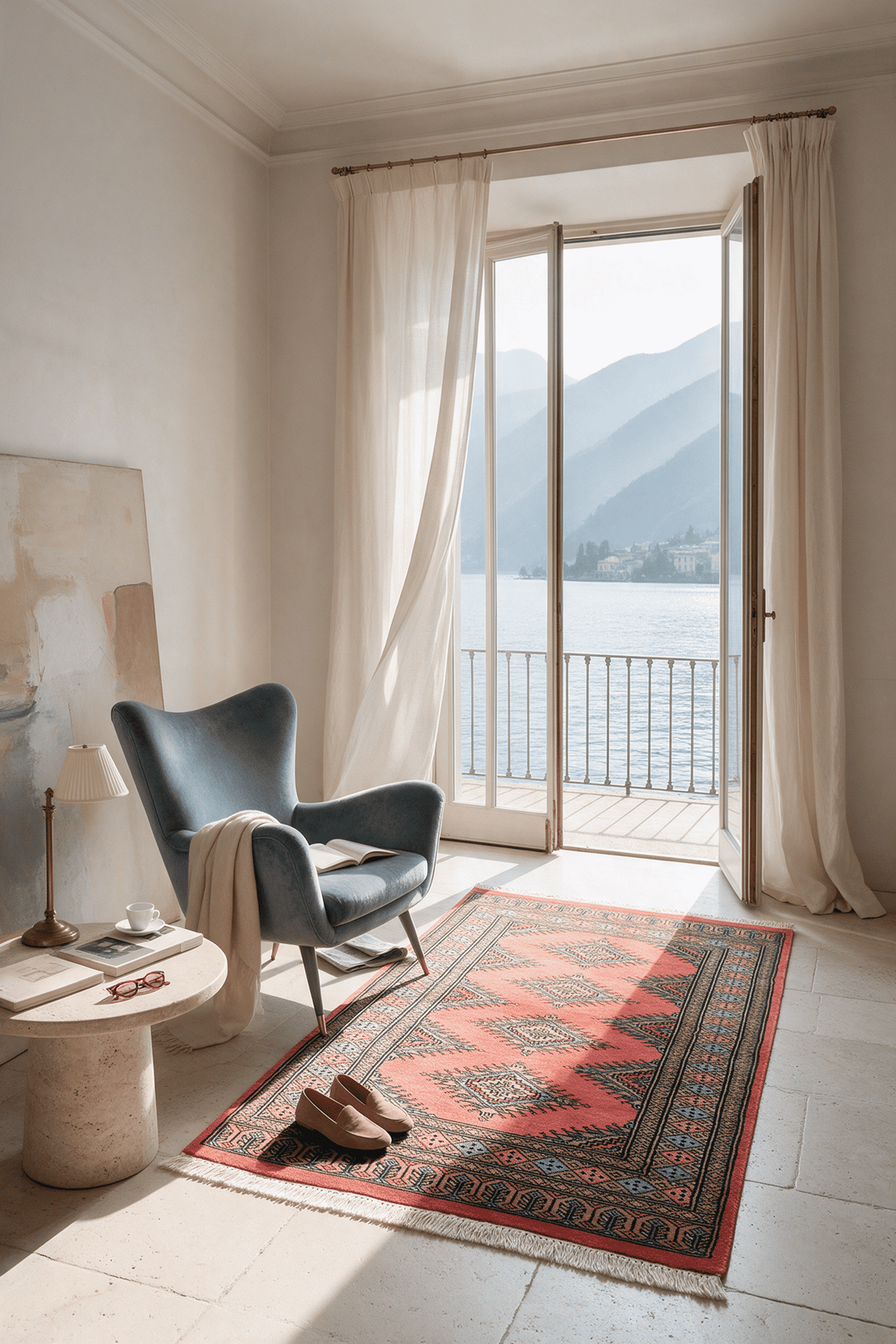 Coral Pakistani Jaldar Rug, hand-knotted, 79×126cm, photo 3
