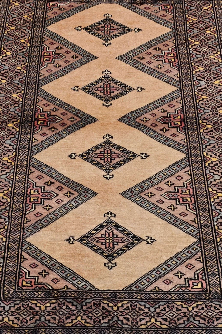 Cream Beige Pakistani Jaldar Rug, hand-knotted, 80×130cm, photo 3