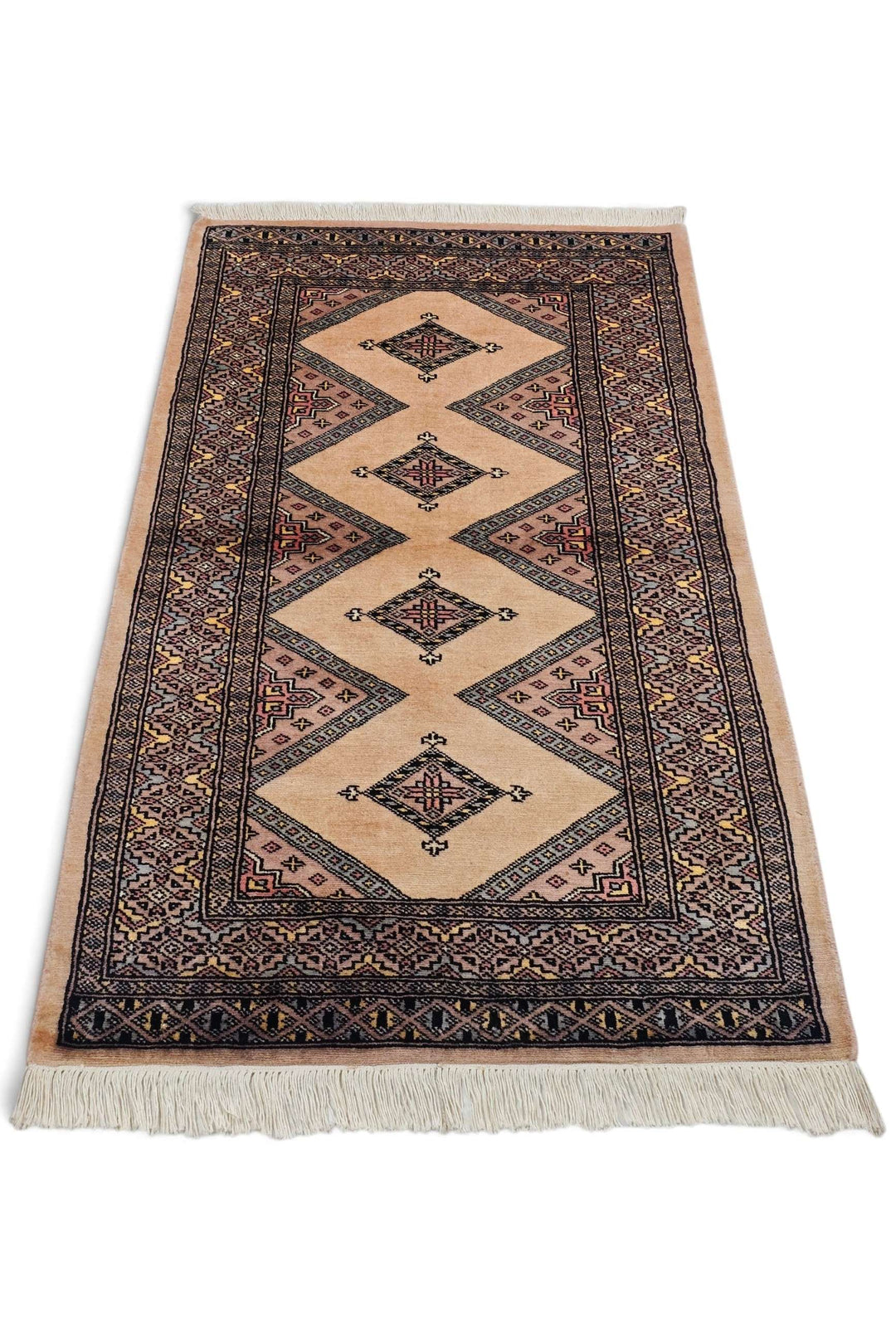 Cream Beige Pakistani Jaldar Rug, hand-knotted, 80×130cm, photo 4