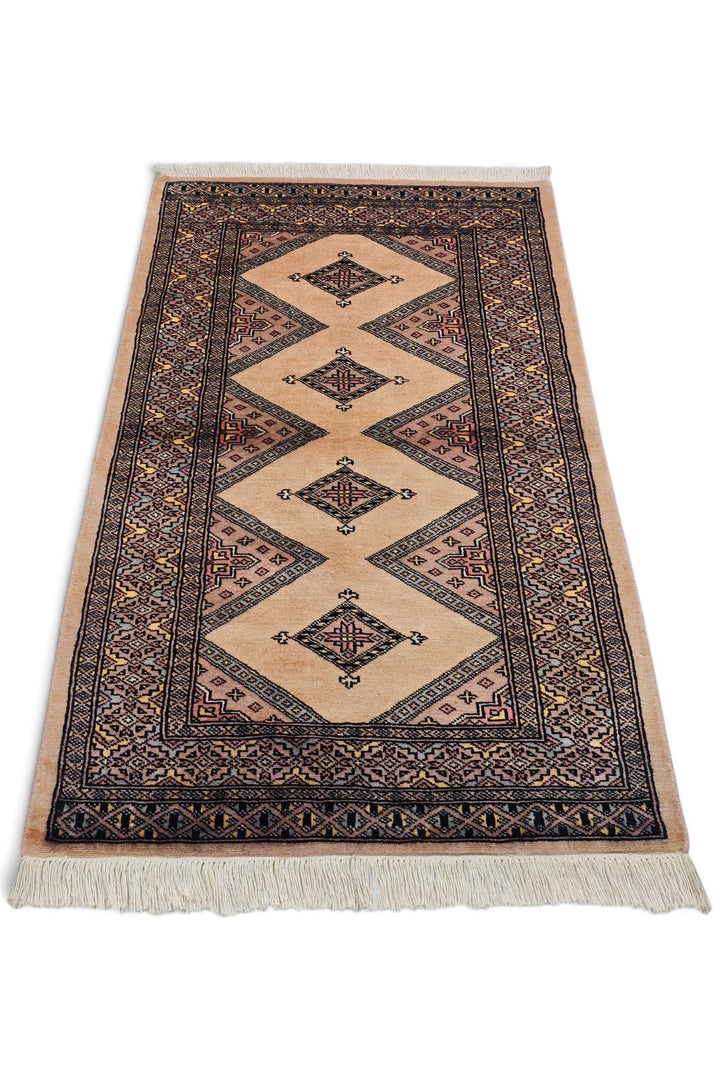 Cream Beige Pakistani Jaldar Rug, hand-knotted, 80×130cm, photo 4