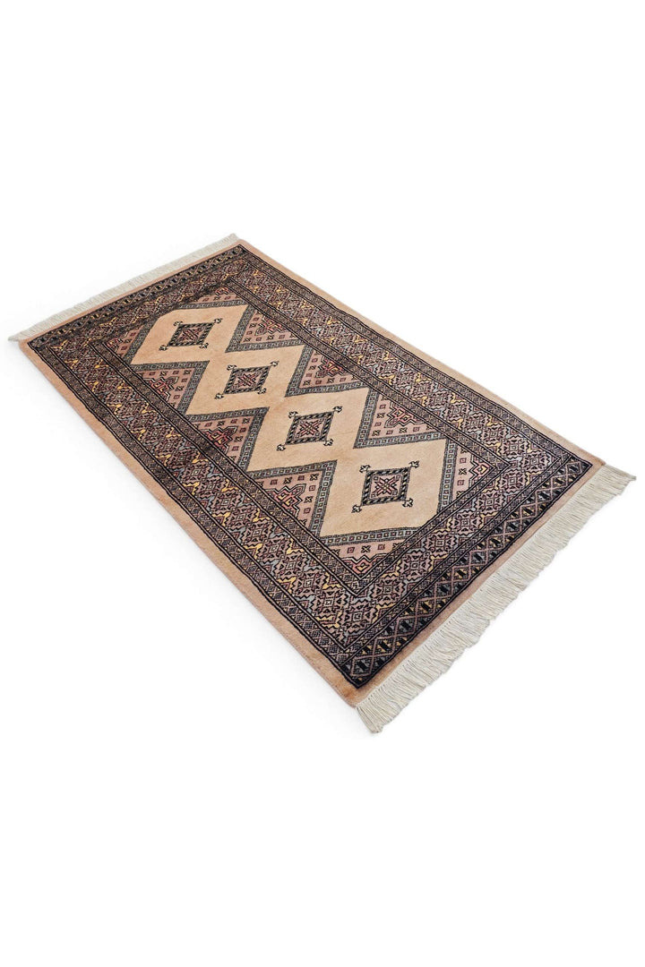 Cream Beige Pakistani Jaldar Rug, hand-knotted, 80×130cm, photo 6