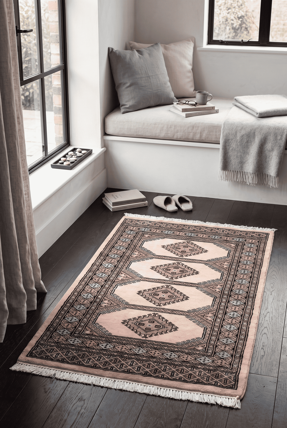 Cream Pakistani Jaldar Rug, hand-knotted, 78×125cm, photo 2