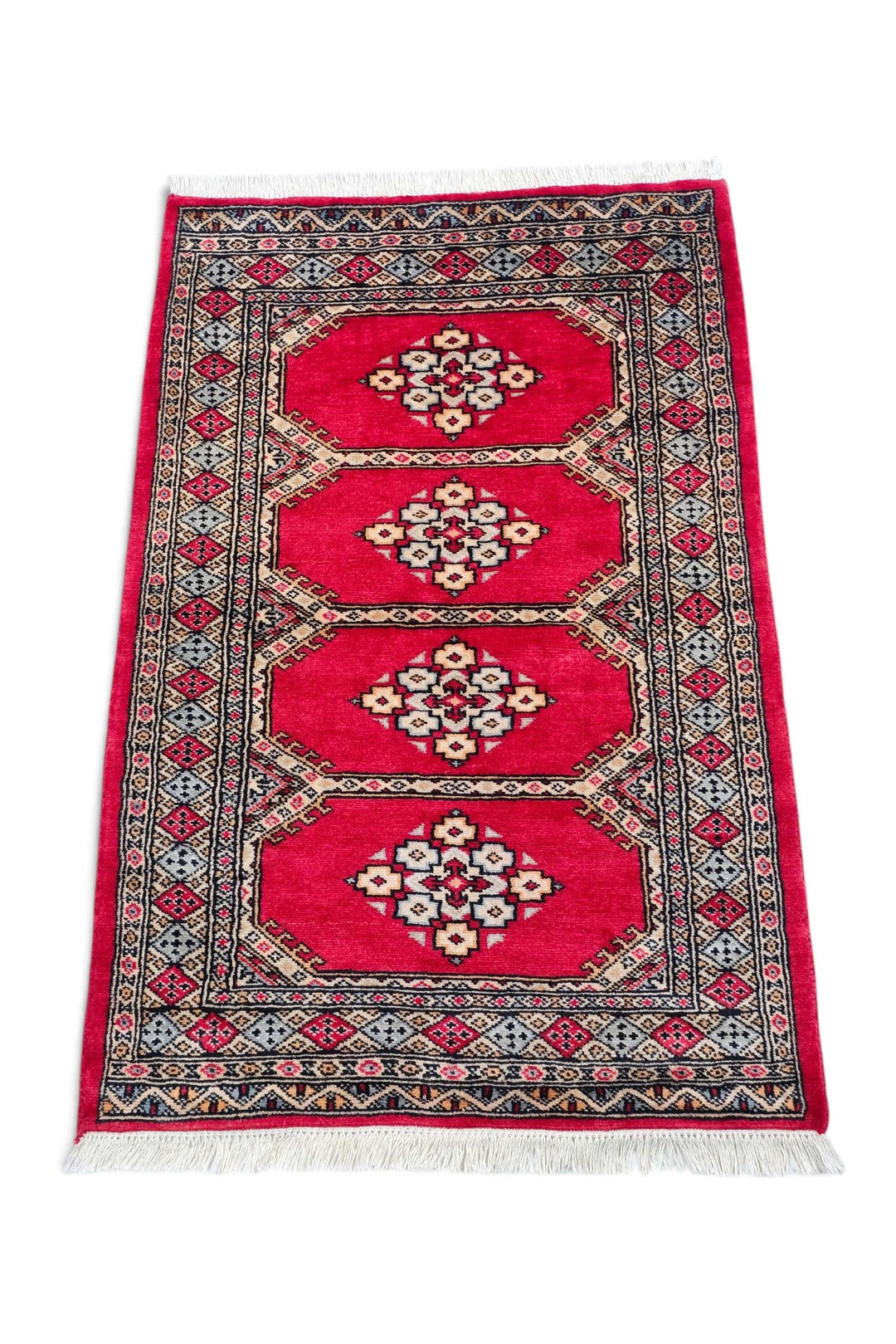 Crimson Pakistani Jaldar Rug, hand-knotted, 78×119cm, photo 4
