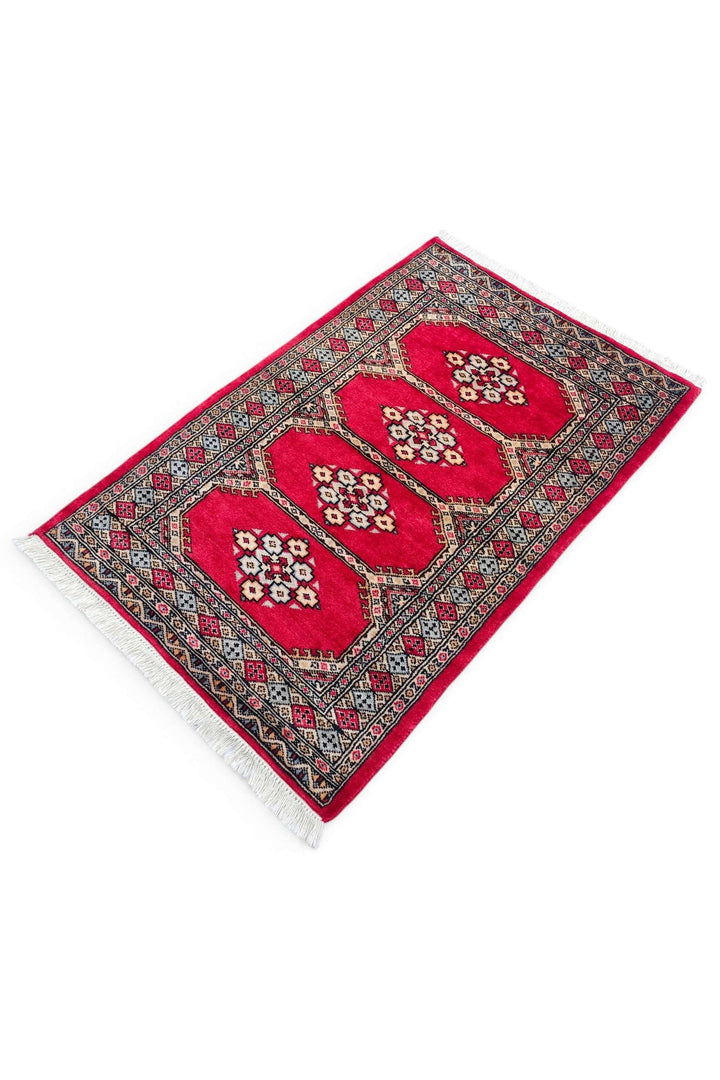 Crimson Pakistani Jaldar Rug, hand-knotted, 78×119cm, photo 5