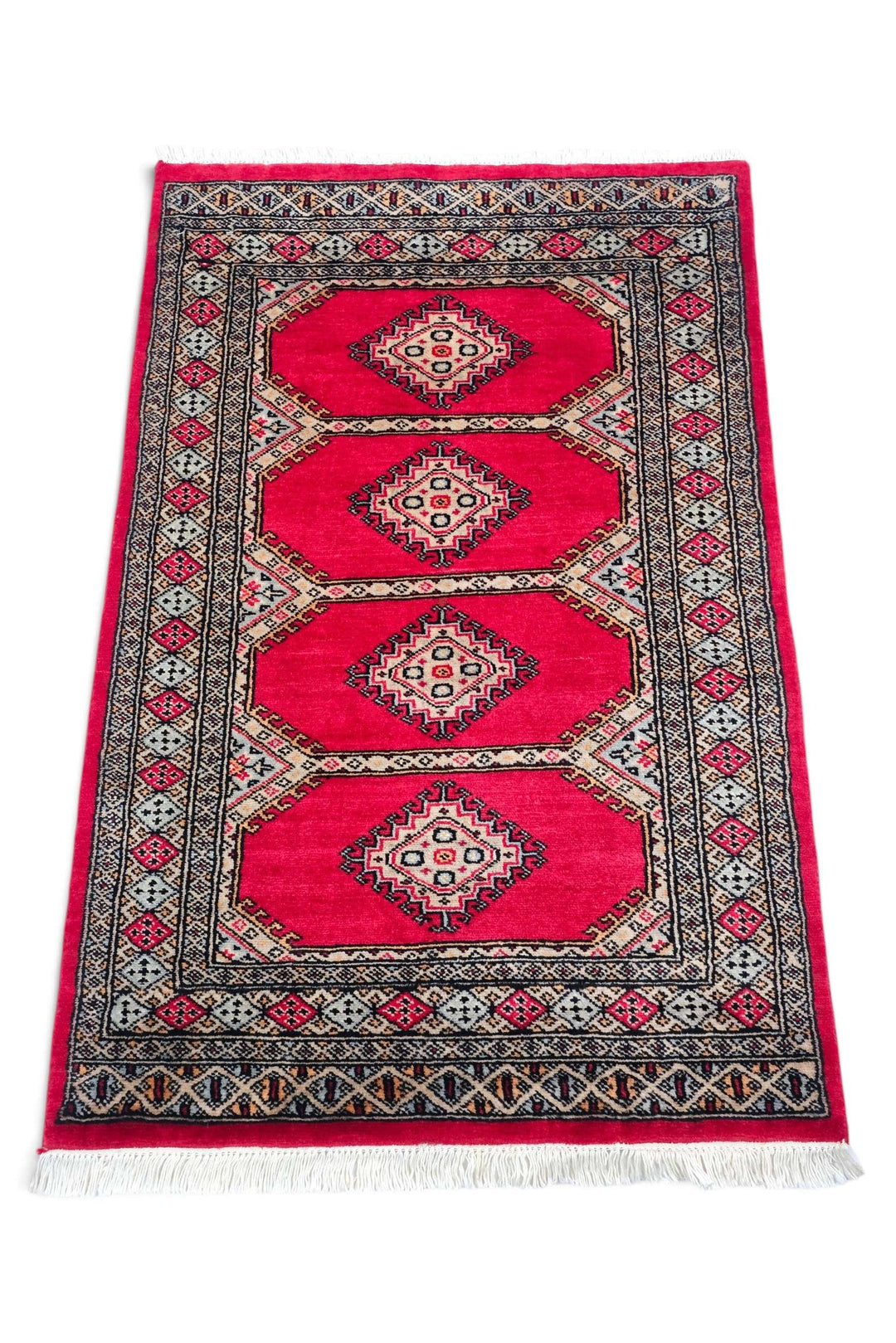 Crimson Pakistani Jaldar Rug, hand-knotted, 79×119cm, photo 4
