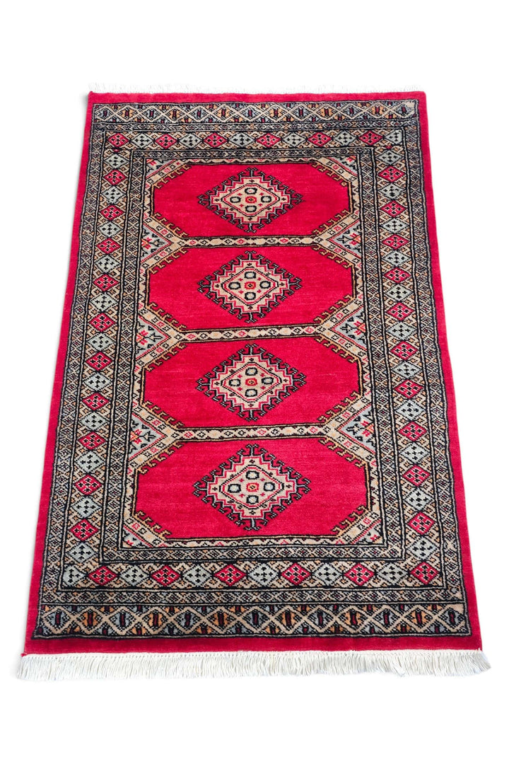Crimson Pakistani Jaldar Rug, hand-knotted, 79×119cm, photo 4