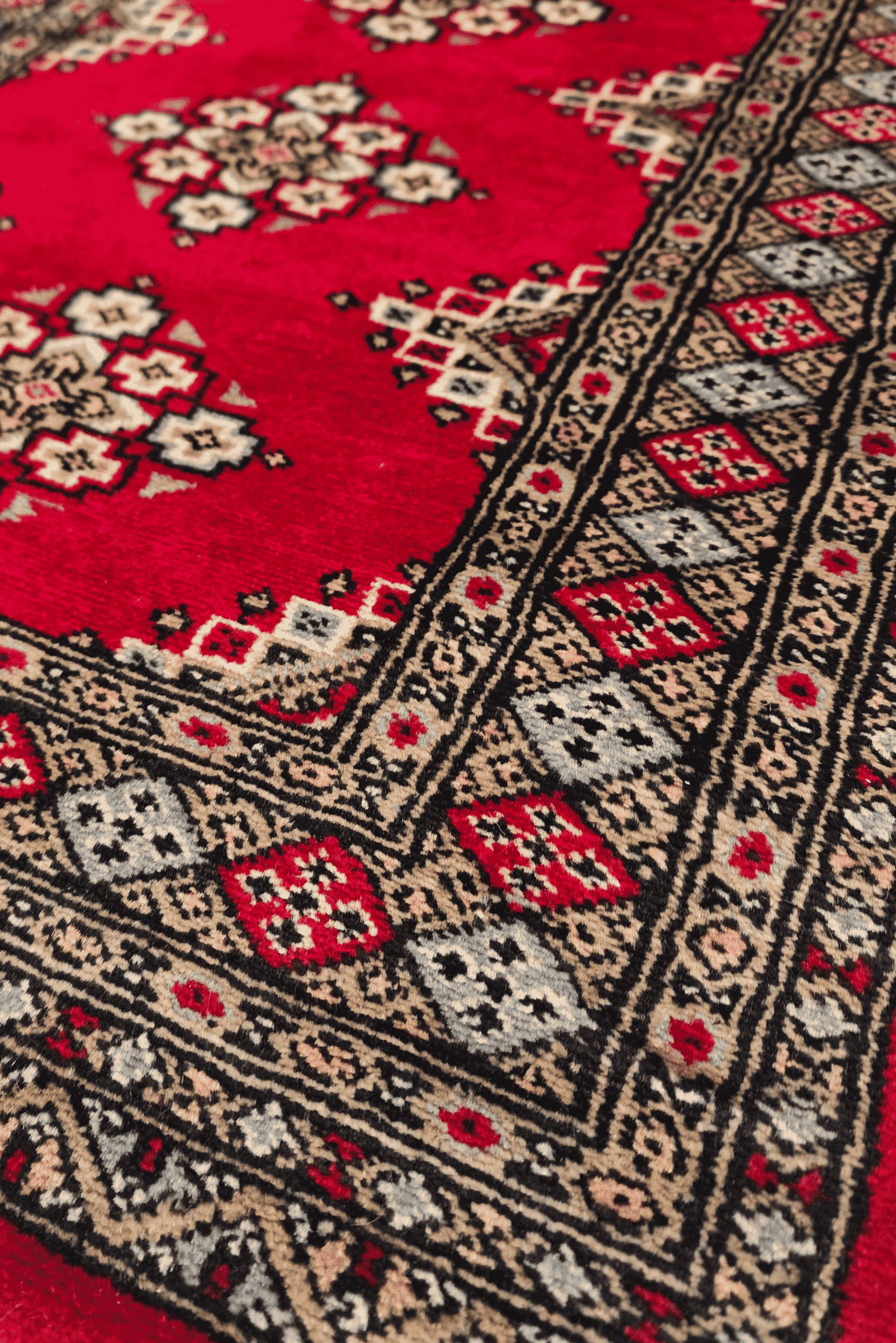 Crimson Pakistani Jaldar Rug, hand-knotted, 80×126cm, photo 8