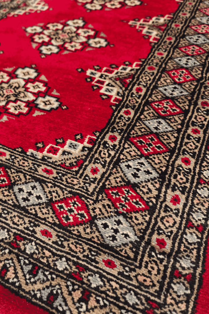 Crimson Pakistani Jaldar Rug, hand-knotted, 80×126cm, photo 8