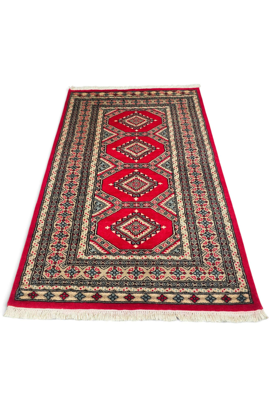 Crimson Pakistani Jaldar Rug, hand-knotted, 93×148cm, photo 4
