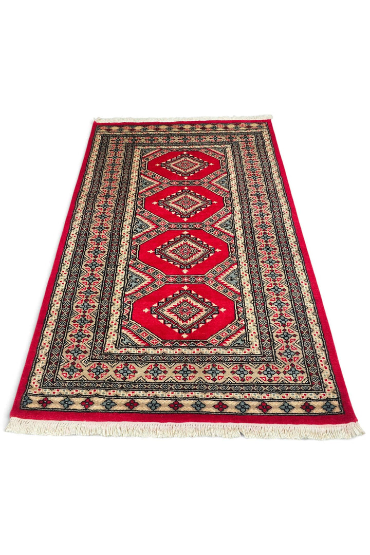 Crimson Pakistani Jaldar Rug, hand-knotted, 93×148cm, photo 4