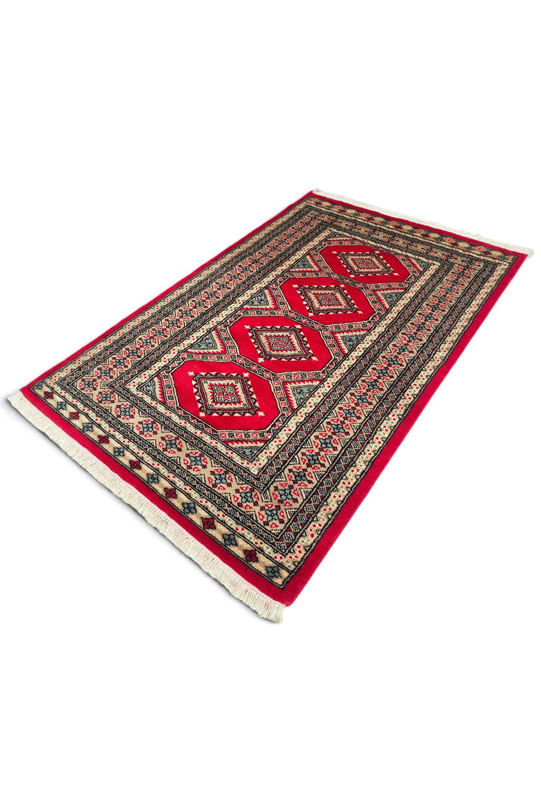 Crimson Pakistani Jaldar Rug, hand-knotted, 93×148cm, photo 5