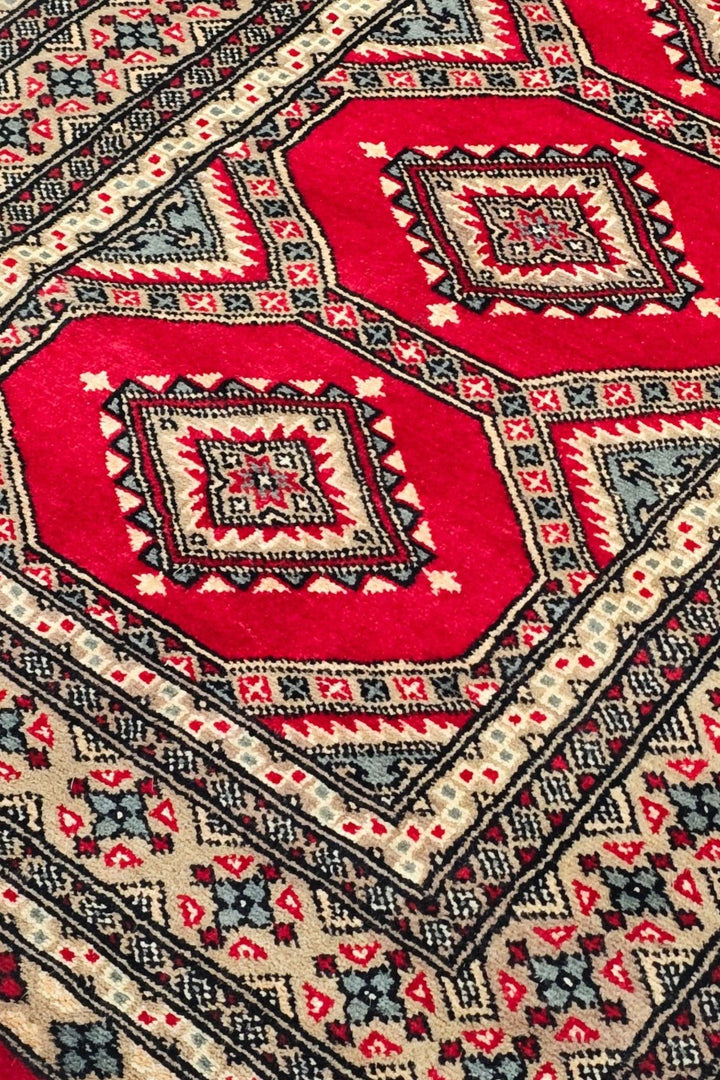Crimson Pakistani Jaldar Rug, hand-knotted, 93×148cm, photo 7