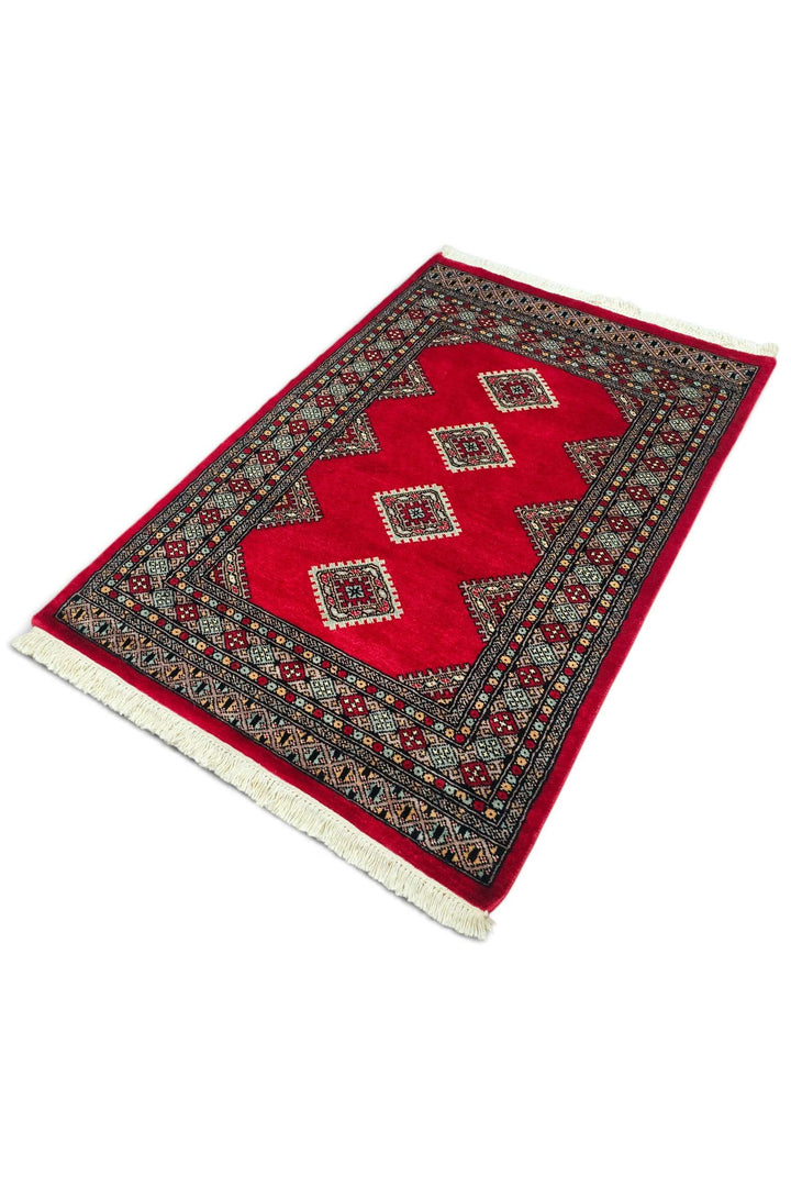Crimson Pakistani Jaldar Rug, hand-knotted, 97×148cm, photo 5