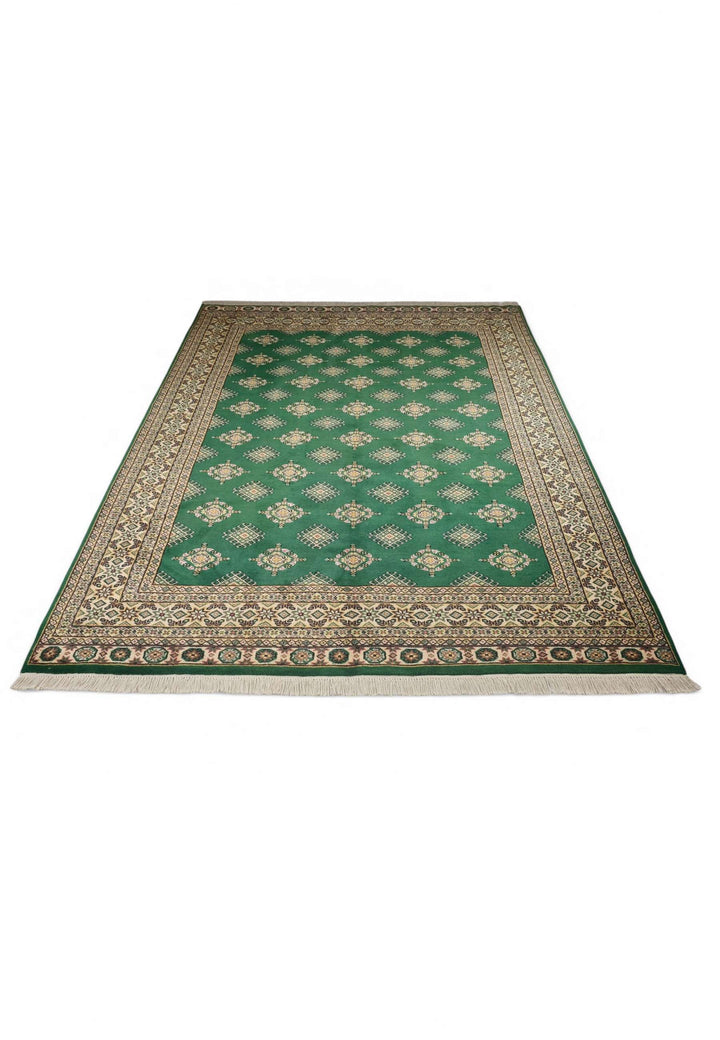Pine green Jaldar rug 202×257cm, Pakistani craftsmanship