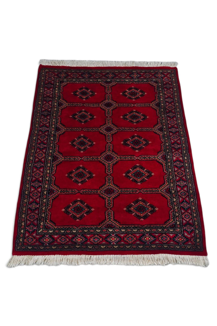 Red Pakistani Jaldar Rug, hand-knotted, 76×102cm, photo 4