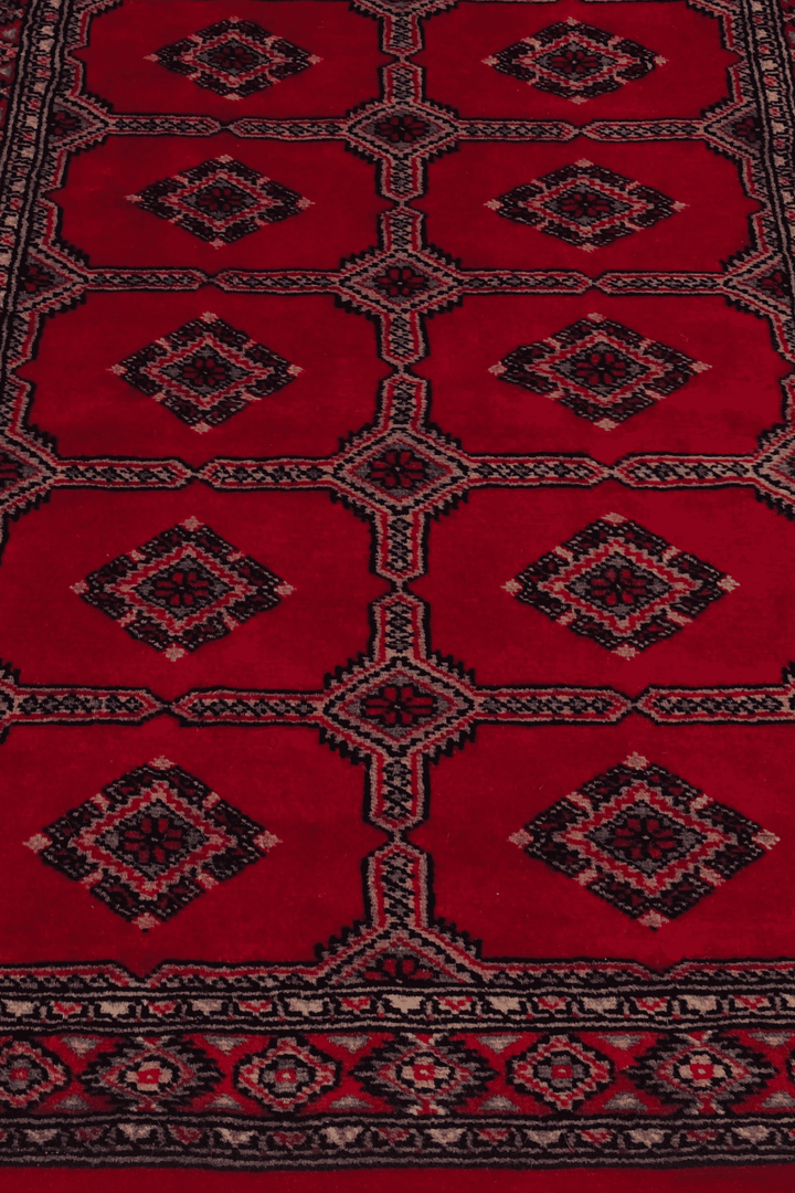 Red Pakistani Jaldar Rug, hand-knotted, 76×102cm, photo 9