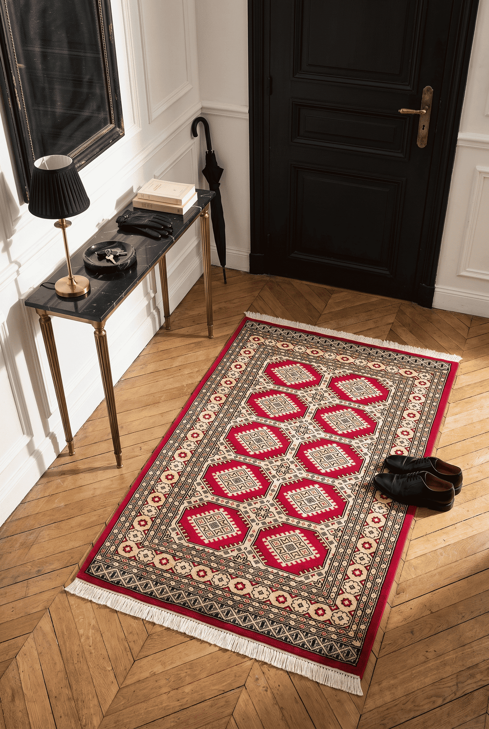 Red Pakistani Jaldar Rug, hand-knotted, 97×148cm, photo 2