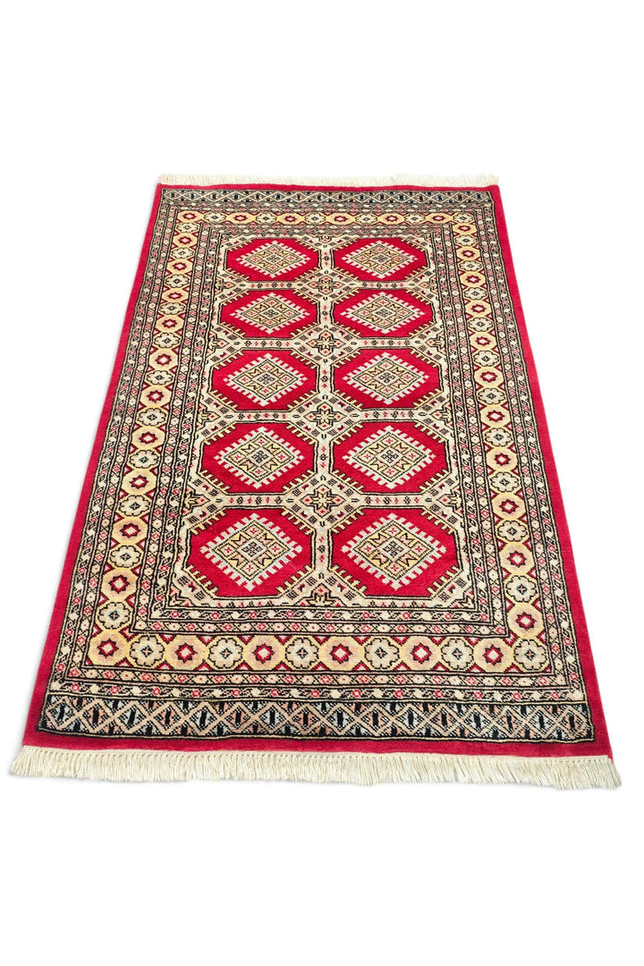 Red Pakistani Jaldar Rug, hand-knotted, 97×148cm, photo 4