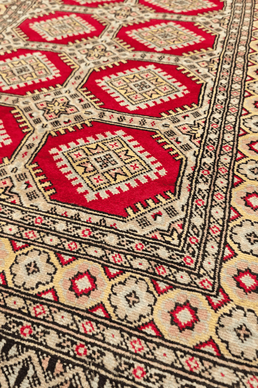 Red Pakistani Jaldar Rug, hand-knotted, 97×148cm, photo 7