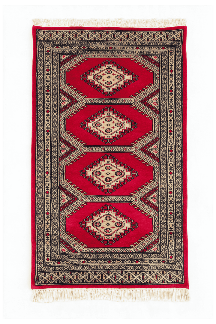Ruby red diamond gül Jaldar rug, 64×123cm, entrance mat size