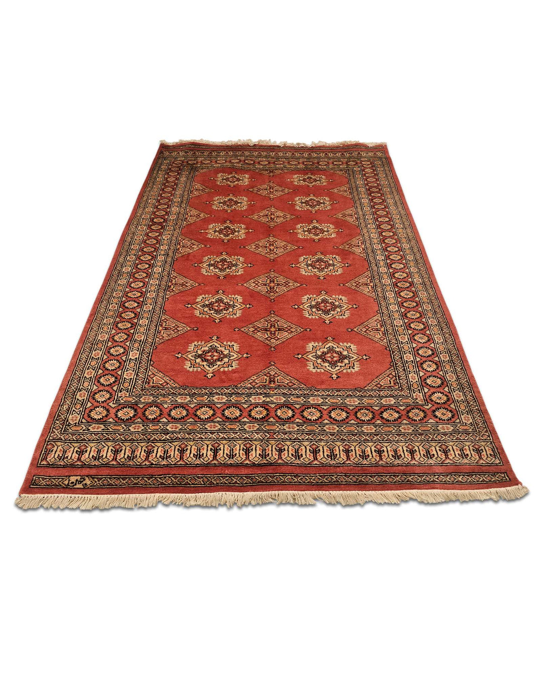 Terracotta Jaldar rug for a bedside, about 1.5 tatami