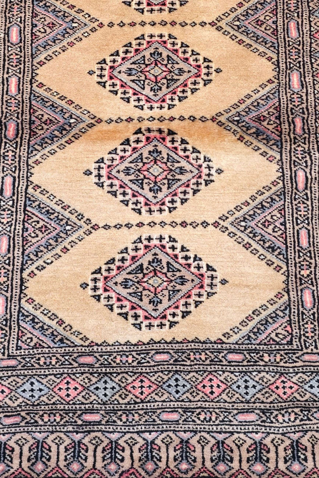 Warm Ivory Pakistani Jaldar Rug, hand-knotted, 79×114cm, photo 3