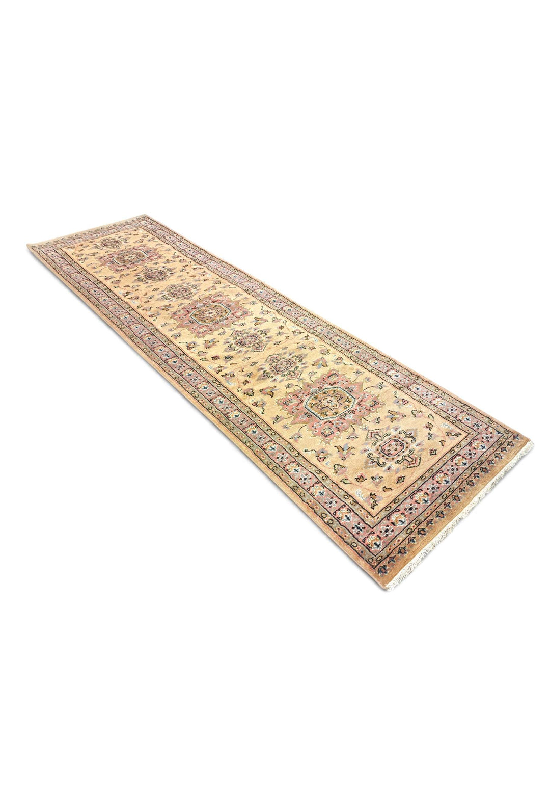 Golden rose Jaldar runner 79×285cm, Pakistani craftsmanship