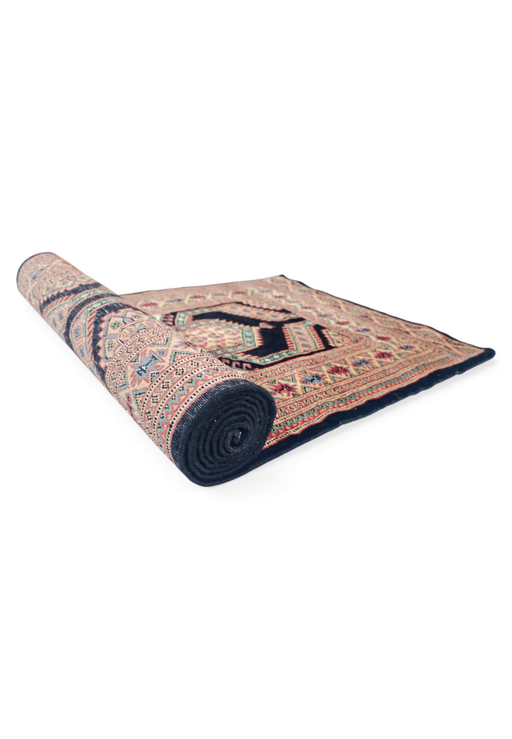 One-of-a-kind indigo and camel Pakistani Jaldar runner