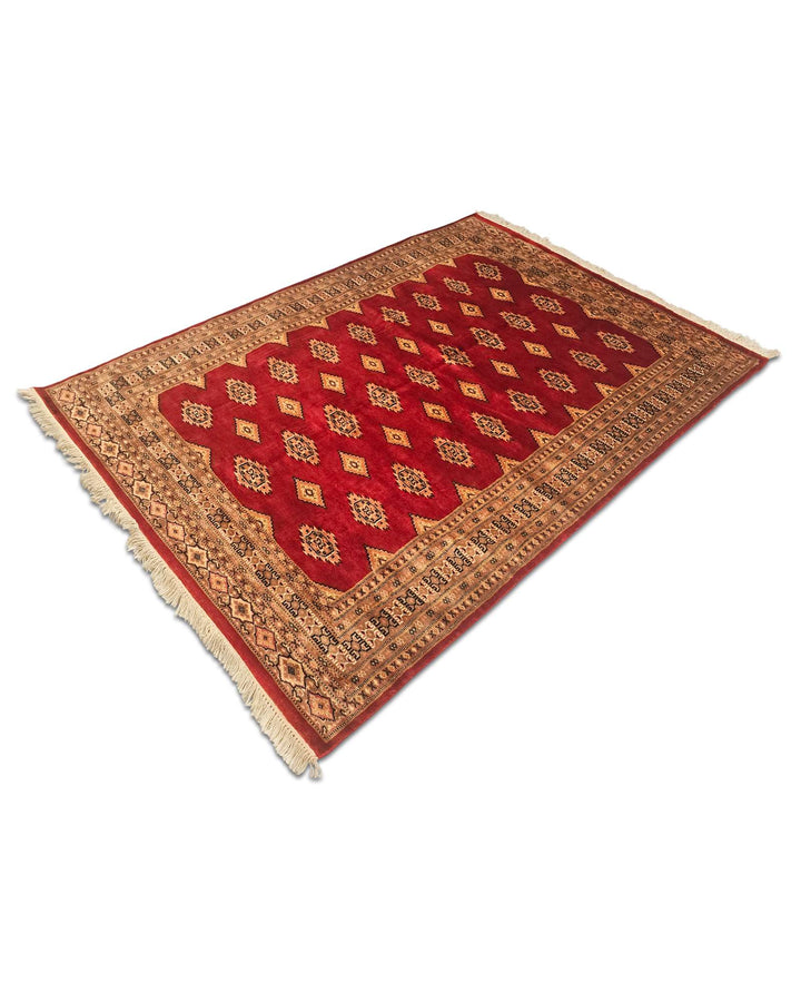 Red gold Jaldar rug 125×178cm, about 1.5 tatami