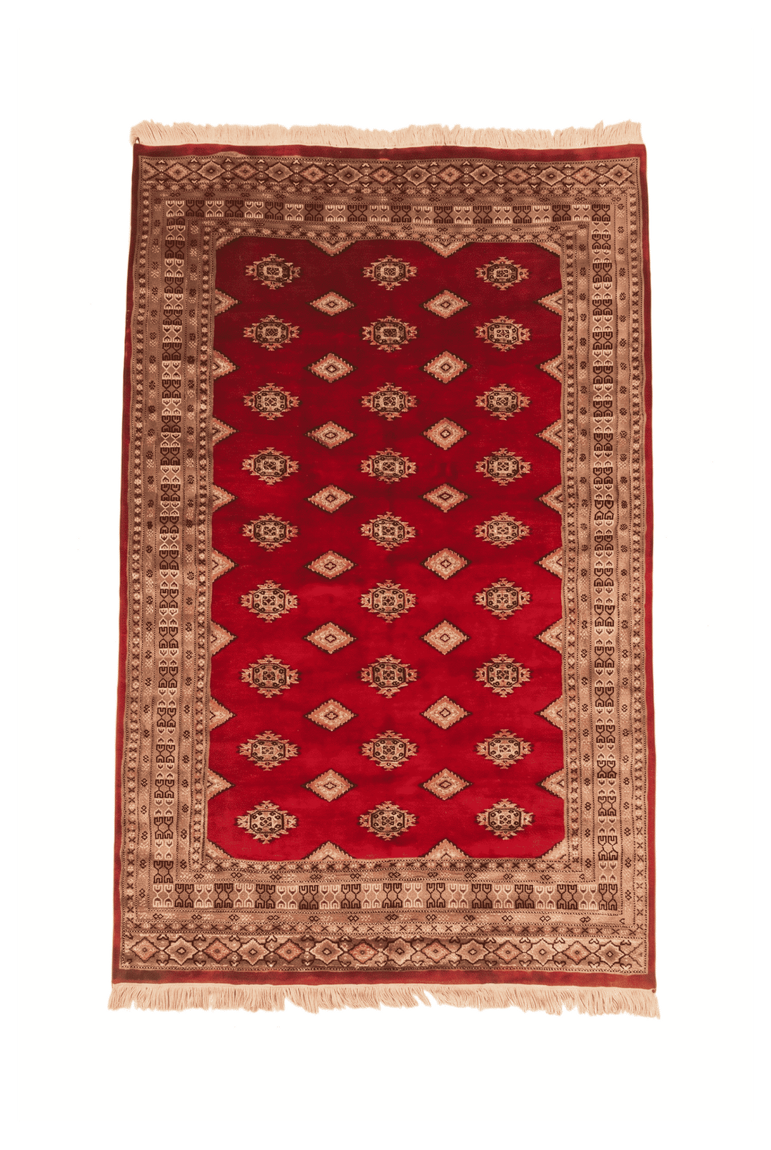 Red diamond gül Jaldar rug in wool and silk, 125×180cm, 1.5 tatami