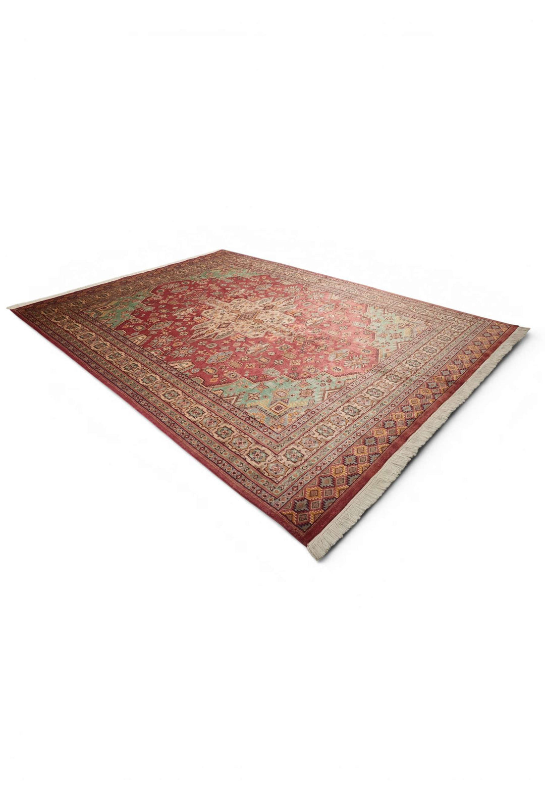 Rust green Jaldar rug 219×267cm, about 3 tatami
