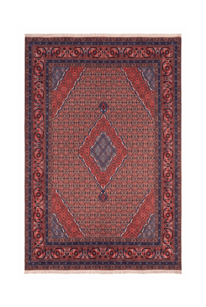 Camel mahi medallion Ardabil rug, 198×296cm, about 4.5 tatami