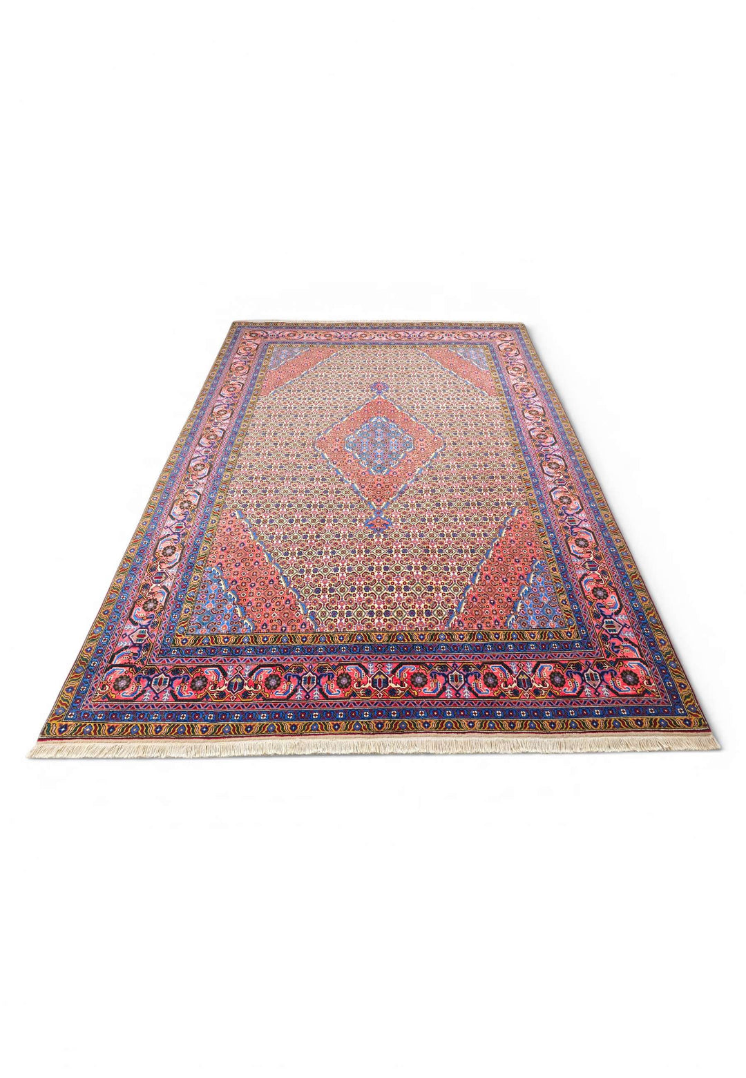 Camel mahi Ardabil rug 198×296cm, Persian craftsmanship