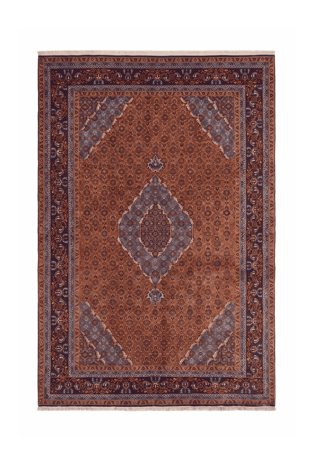 Terracotta mahi medallion Ardabil rug, 201×289cm, 4.5 tatami