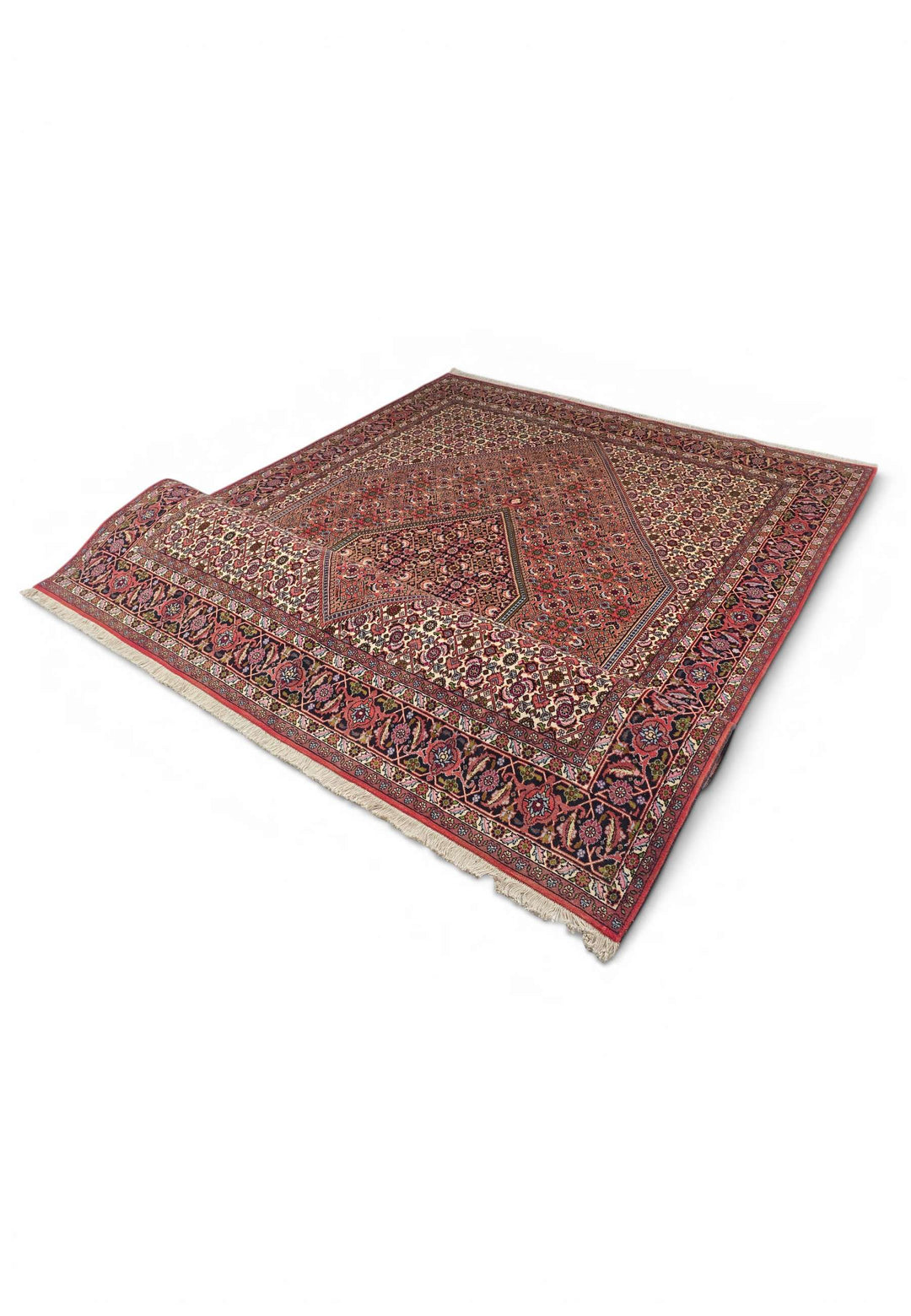 Hand-knotted Persian Bijar rug in the dense Bijar weave