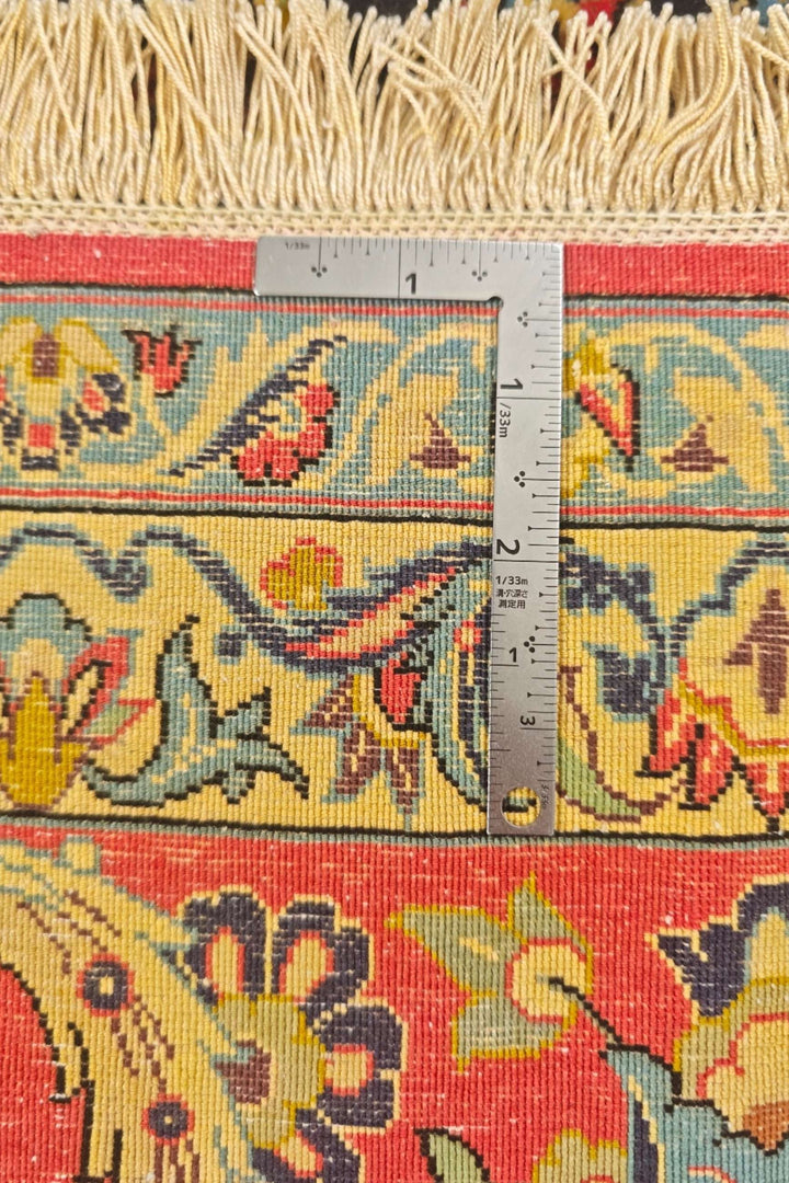 Fringe of signed Sirafian Isfahan rug, 204×295cm