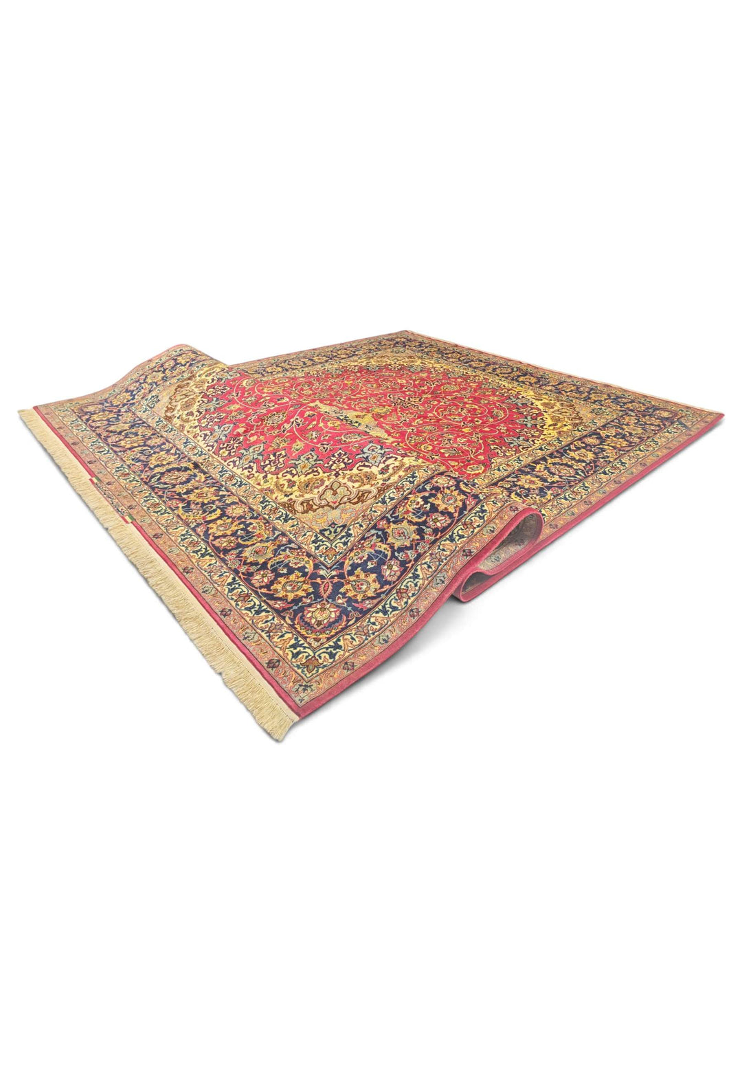 Corner of crimson gold Sirafian Isfahan rug