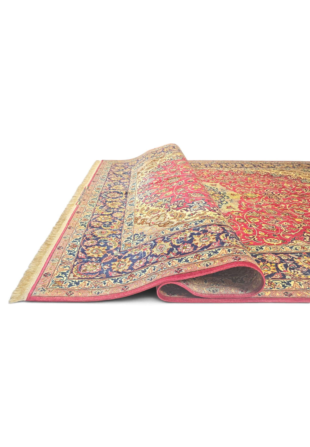 Hand-knotted Persian Isfahan rug with fine arabesque work