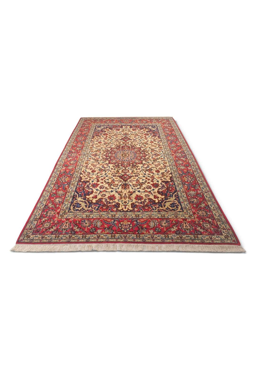 Hand-knotted wool pile of Sirafian Isfahan rug, 160×230cm