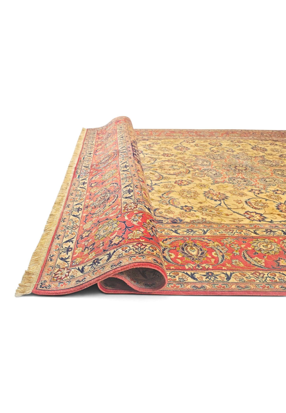 Corner of gold oval Sirafian Isfahan rug