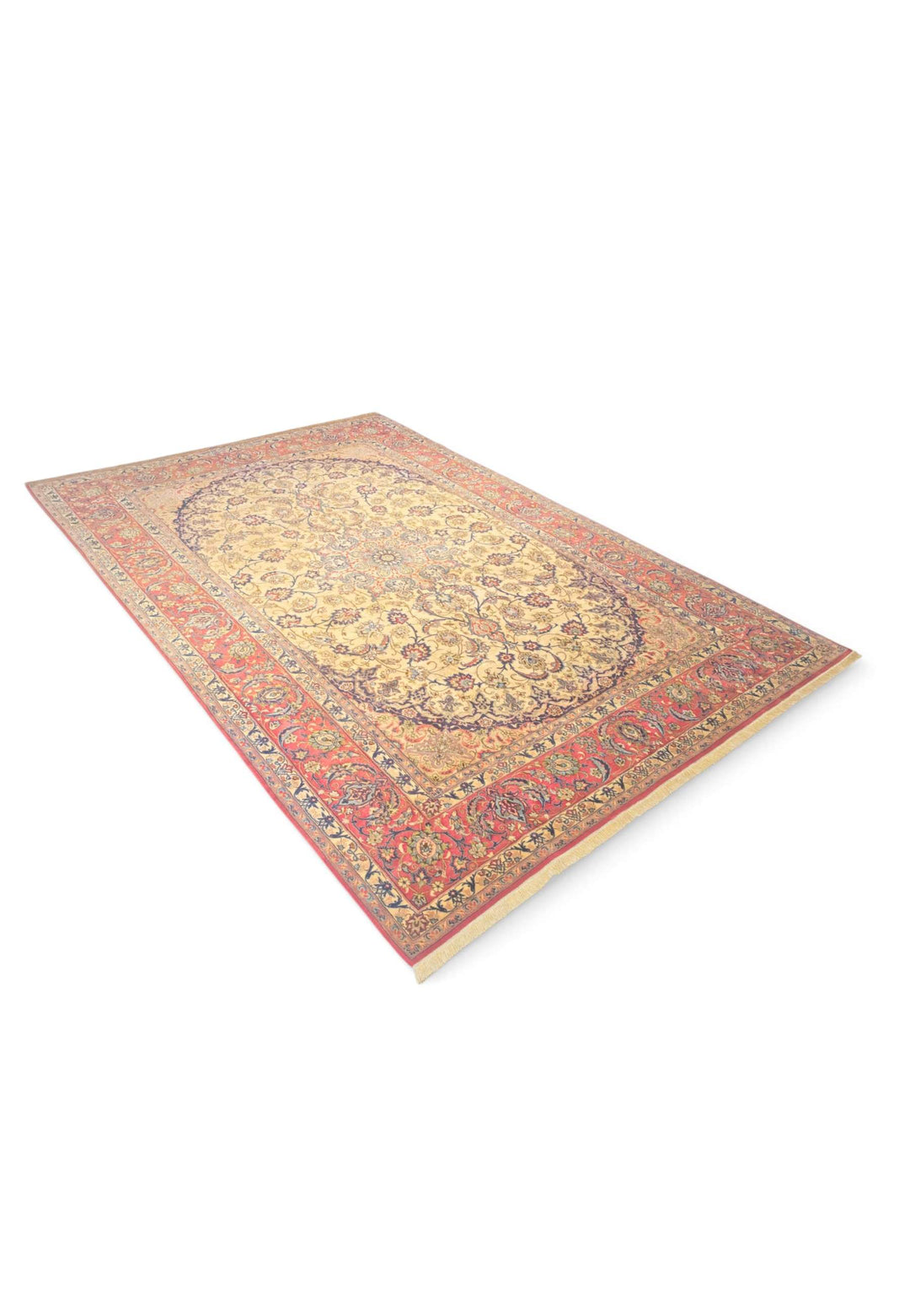 One-of-a-kind signed Sirafian Isfahan oval field rug