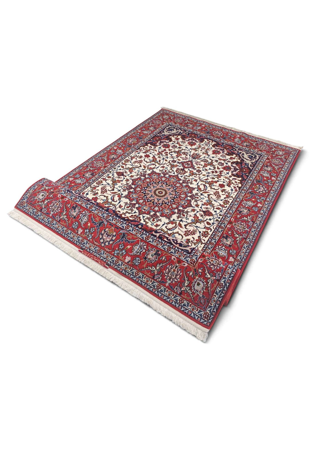 Corner of ivory star Sirafian Isfahan rug