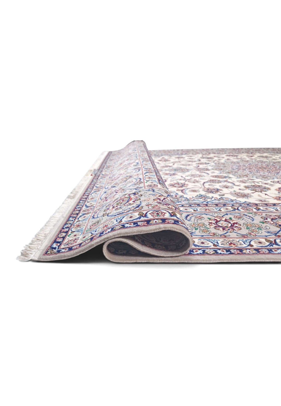 Fringe of signed Yazdani Isfahan rug, 208×308cm